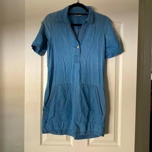 Faherty Chambray Medium Wash Lightweight Shirtdress